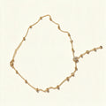 Gold-tone satellite chain necklace with four leaf clover charms