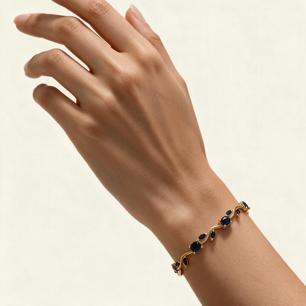 Woman wearing the bracelet on her wrist