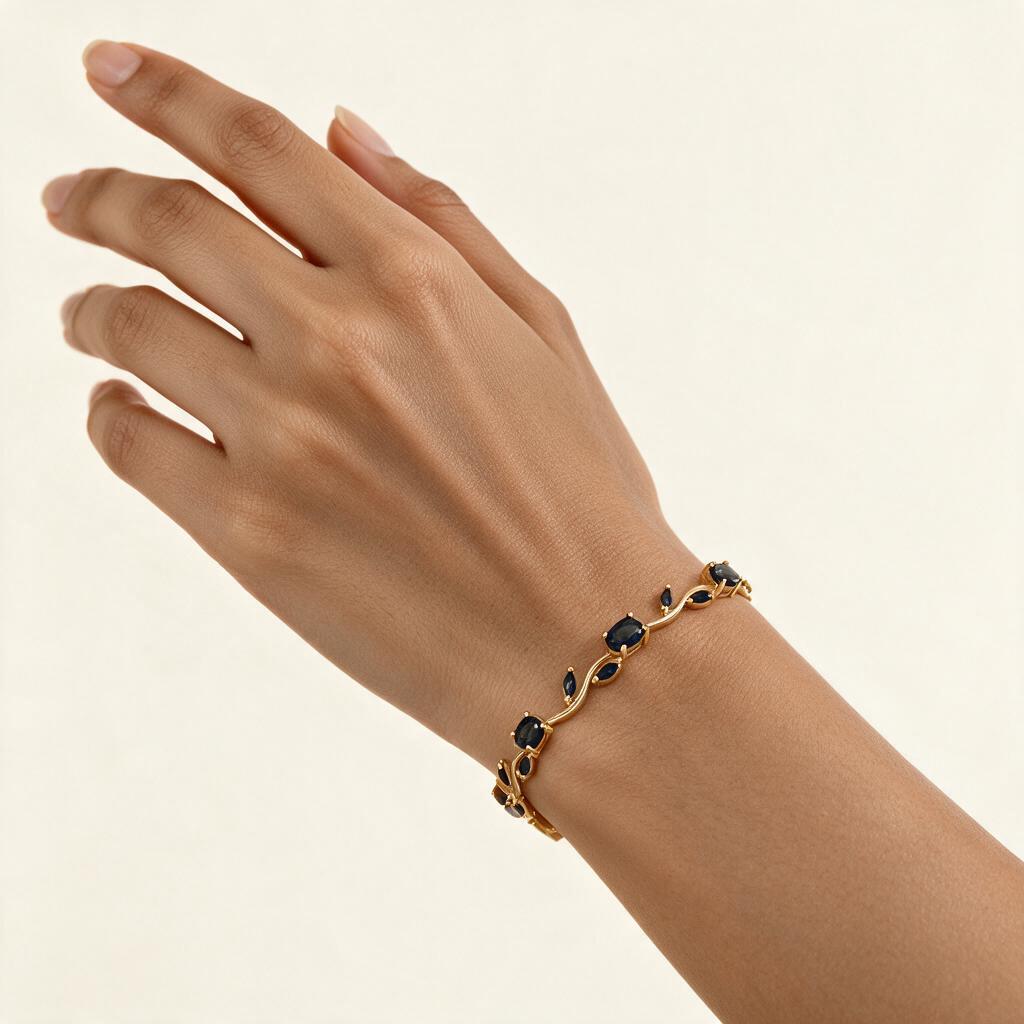 Woman wearing the bracelet on her wrist