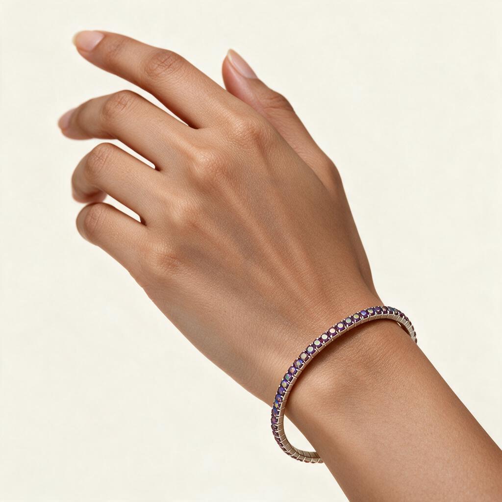 Woman wearing the bracelet on her wrist
