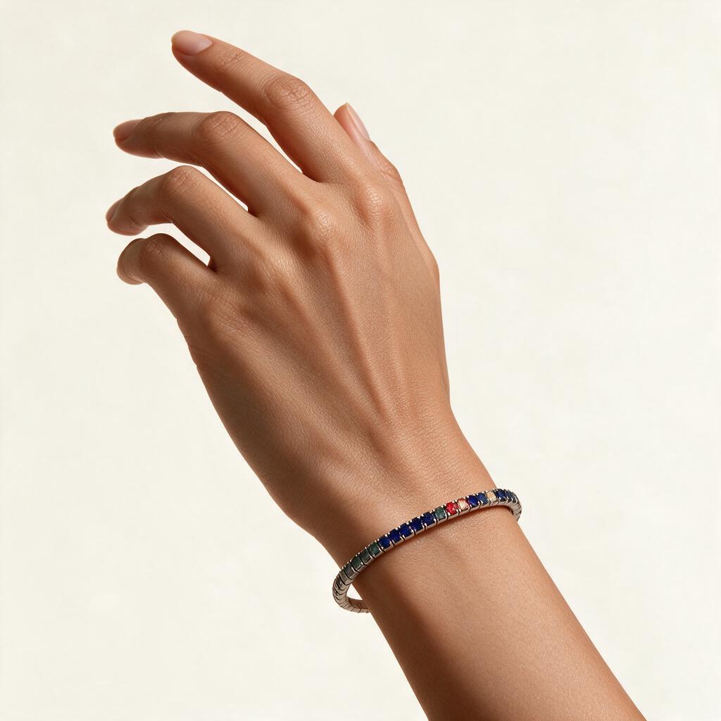 Woman wearing the bracelet on her wrist