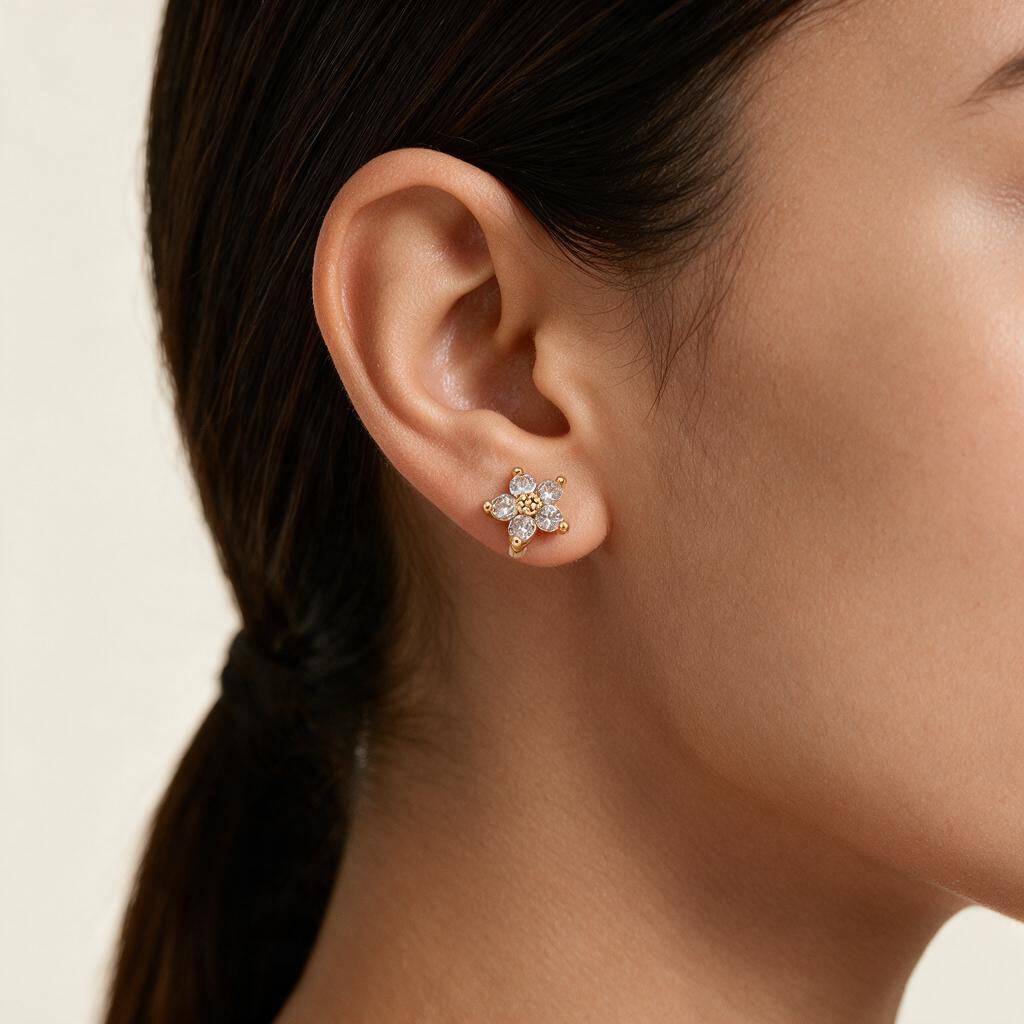 Woman wearing the earring