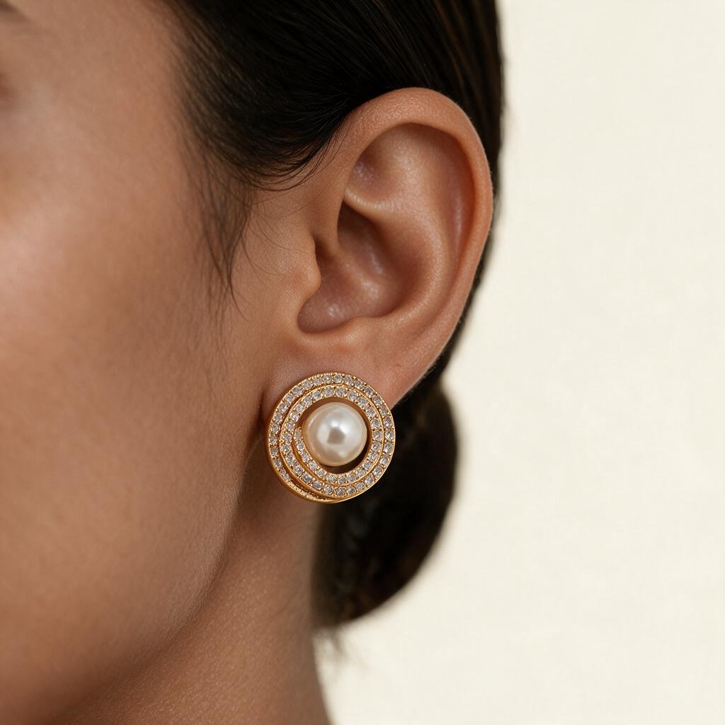 Woman wearing the earring