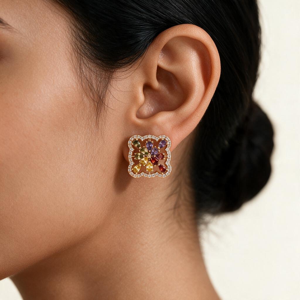 Woman wearing the earring