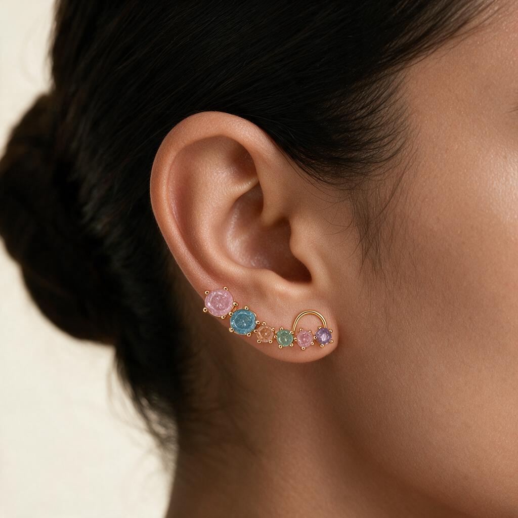 Woman wearing the earring