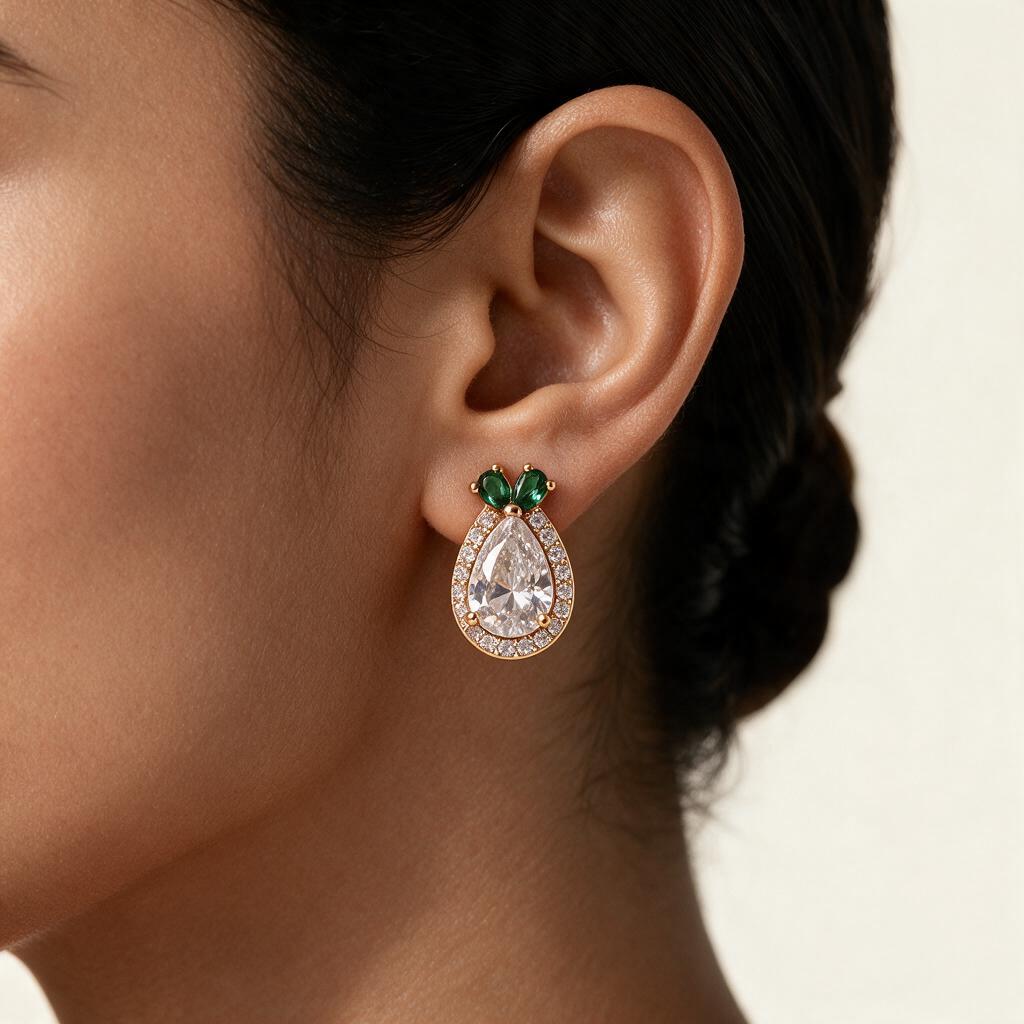 Woman wearing the earring