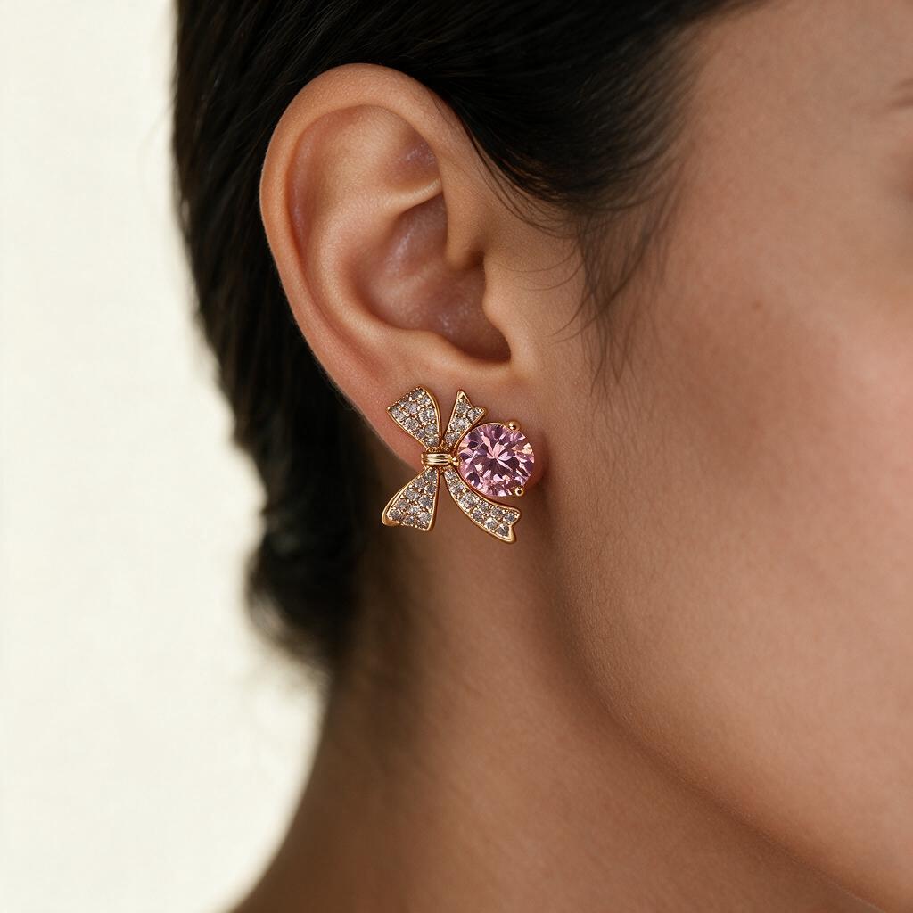 Woman wearing the earring