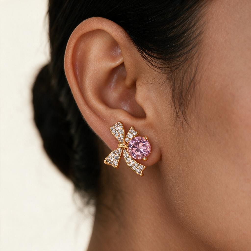 Woman wearing the earring