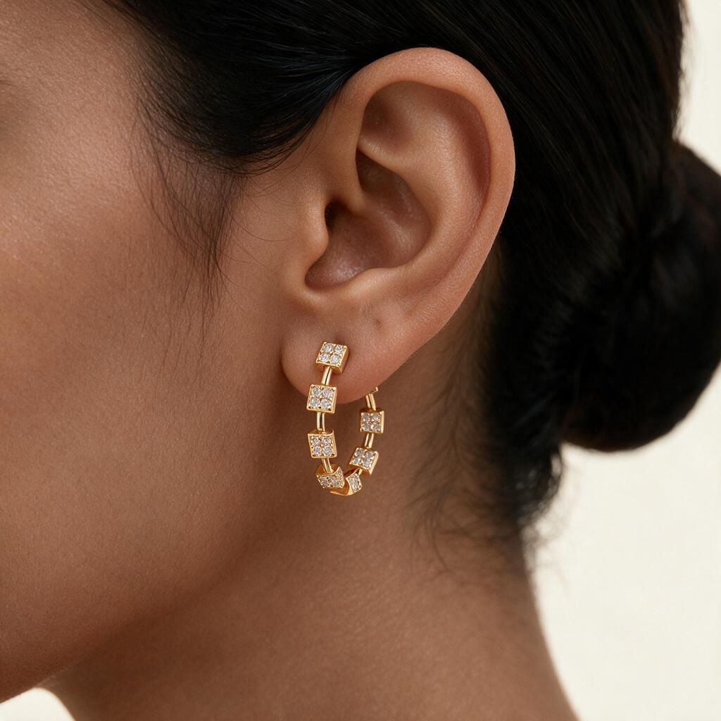 Woman wearing the earring
