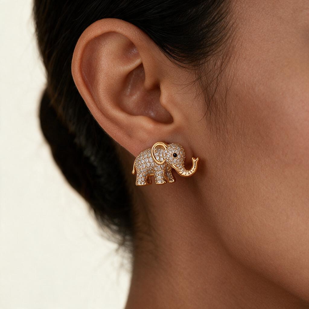 Woman wearing the earring