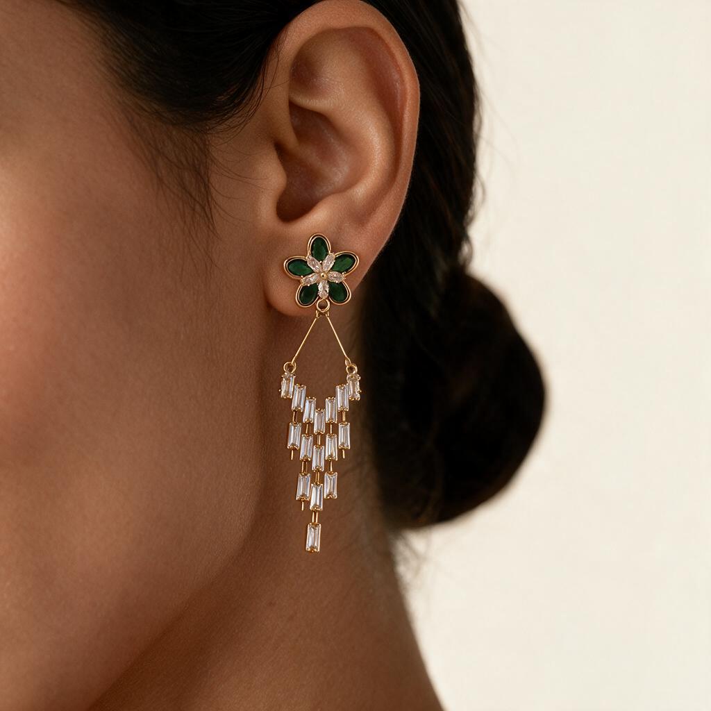 Woman wearing the earring