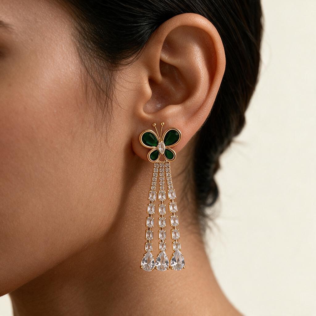 Woman wearing the earring