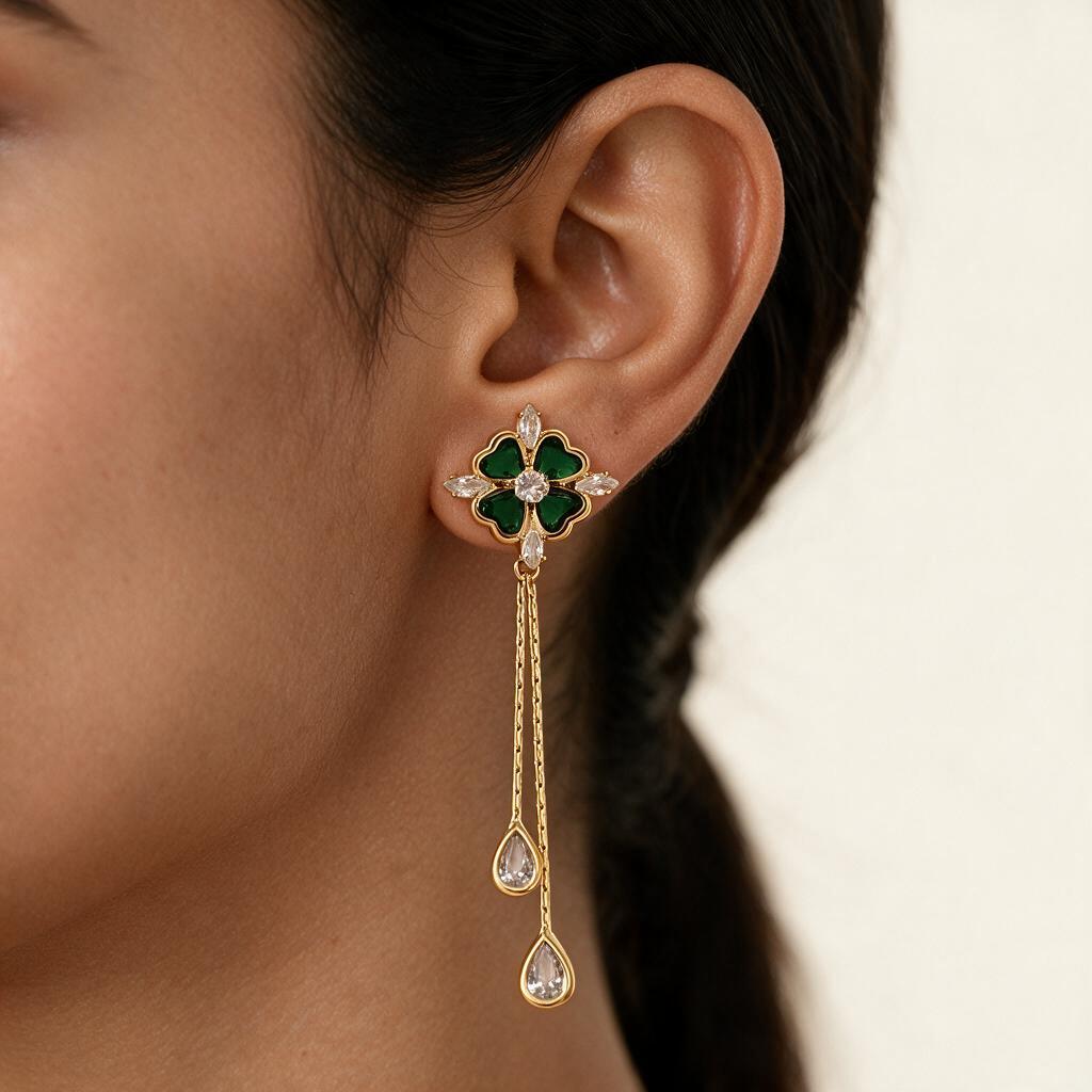 Woman wearing the earring
