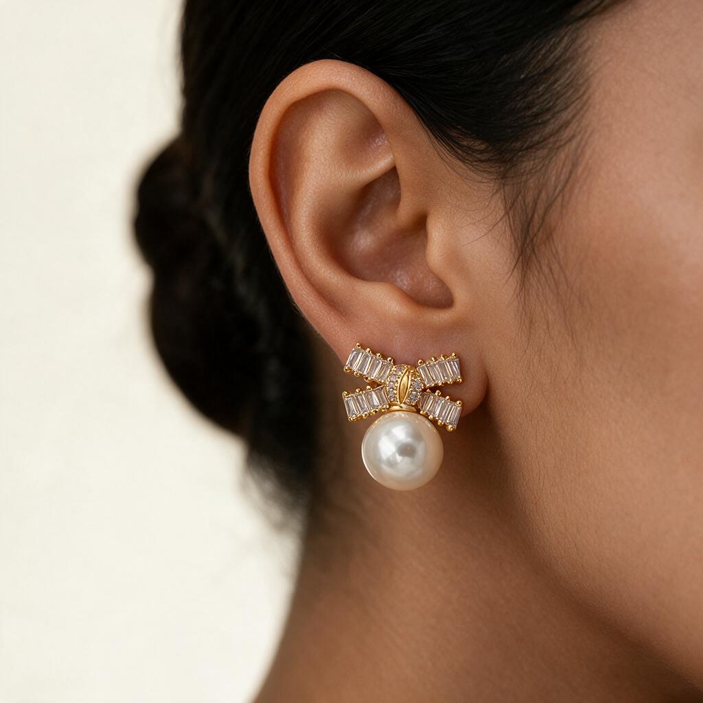 Woman wearing the earring