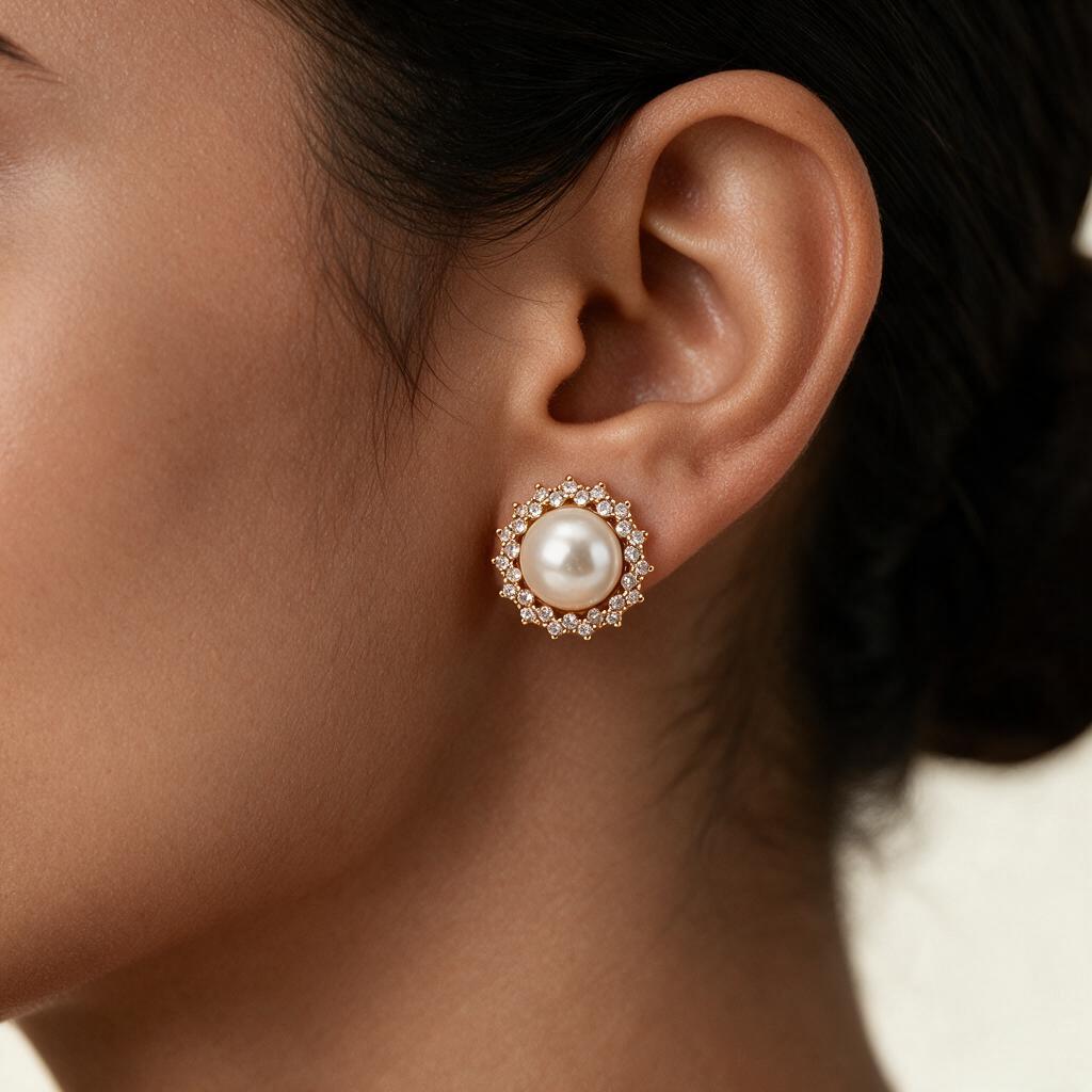 Woman wearing the earring