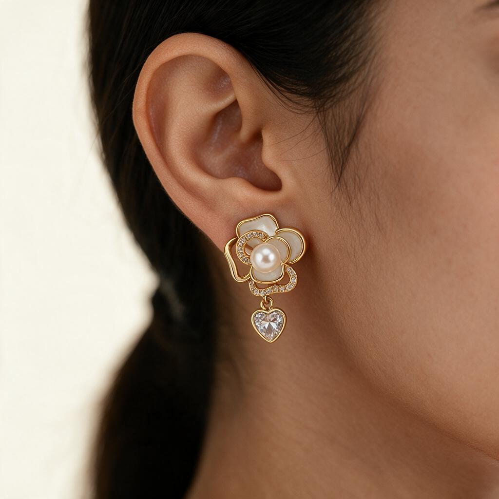 Woman wearing the earring