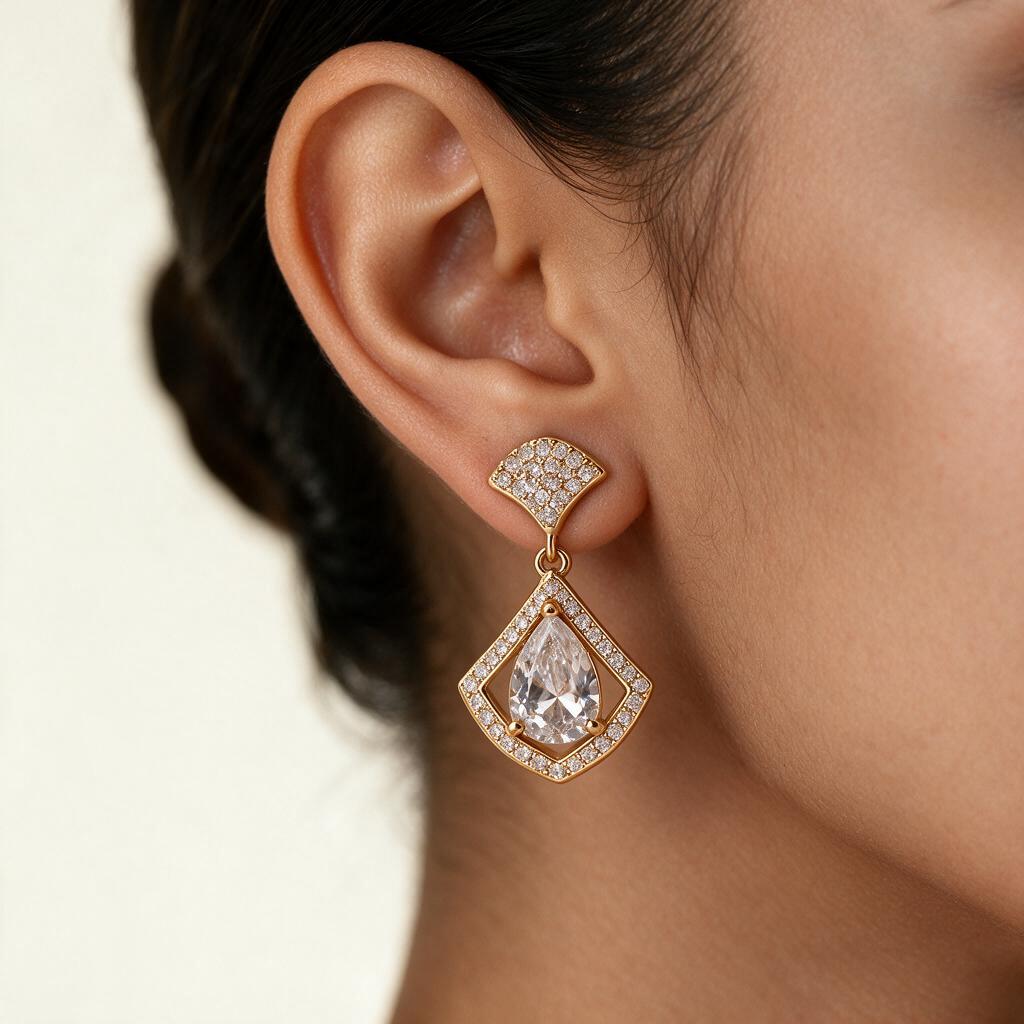 Woman wearing the earring