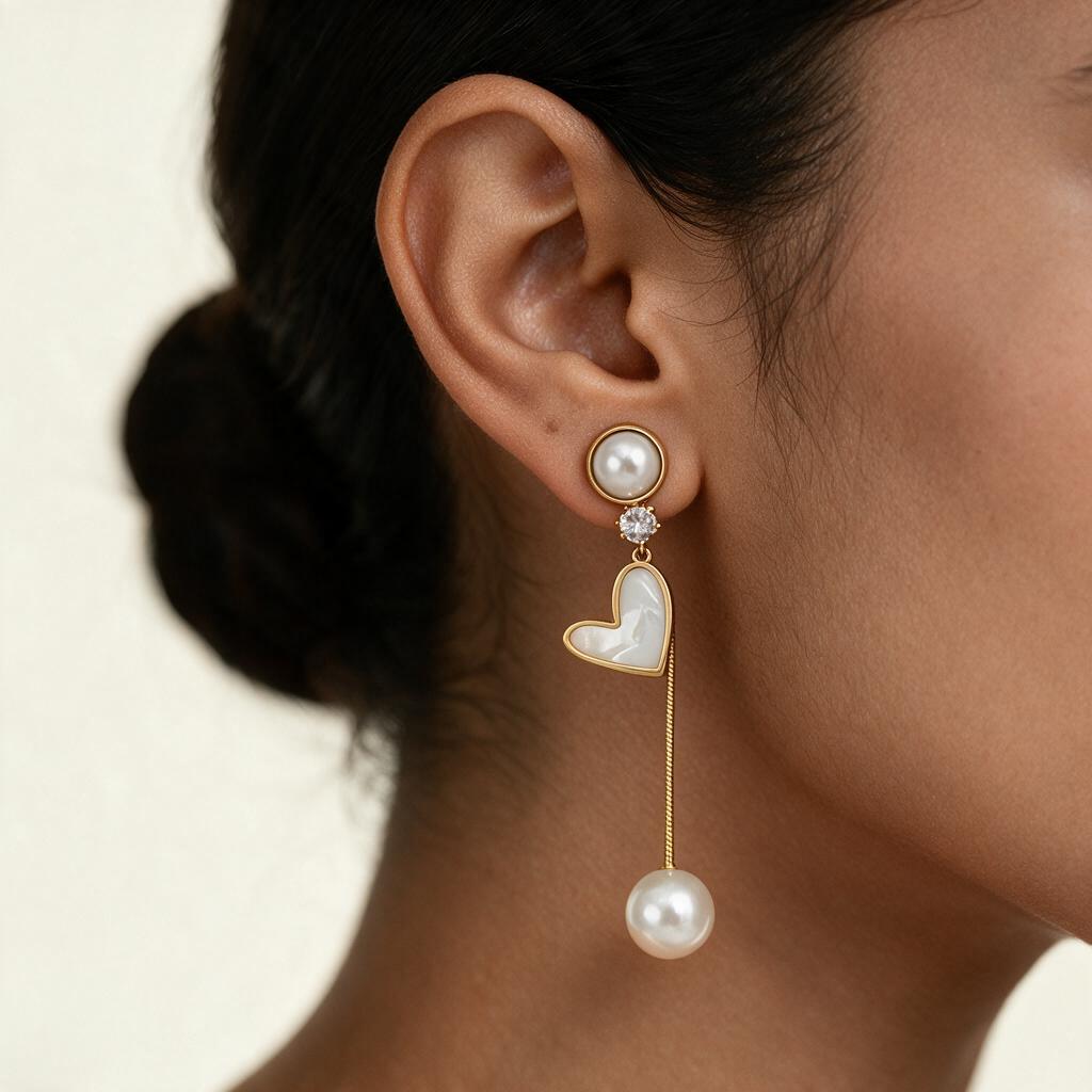 Woman wearing the earring
