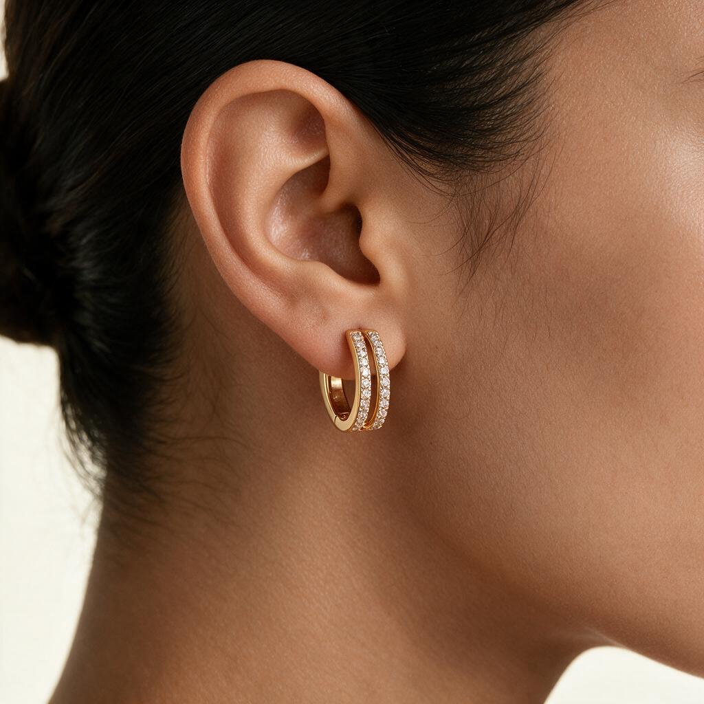 Woman wearing the earring