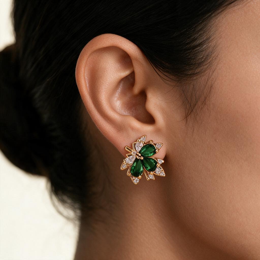 Woman wearing the earring