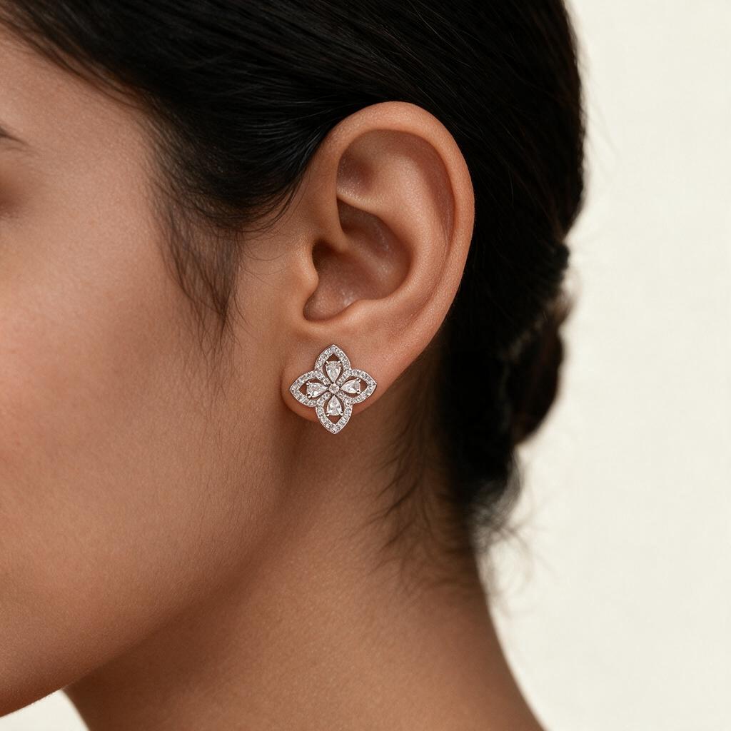 Woman wearing the earring