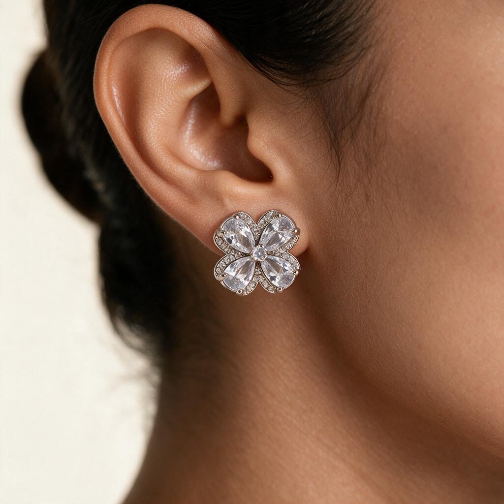 Woman wearing the earring
