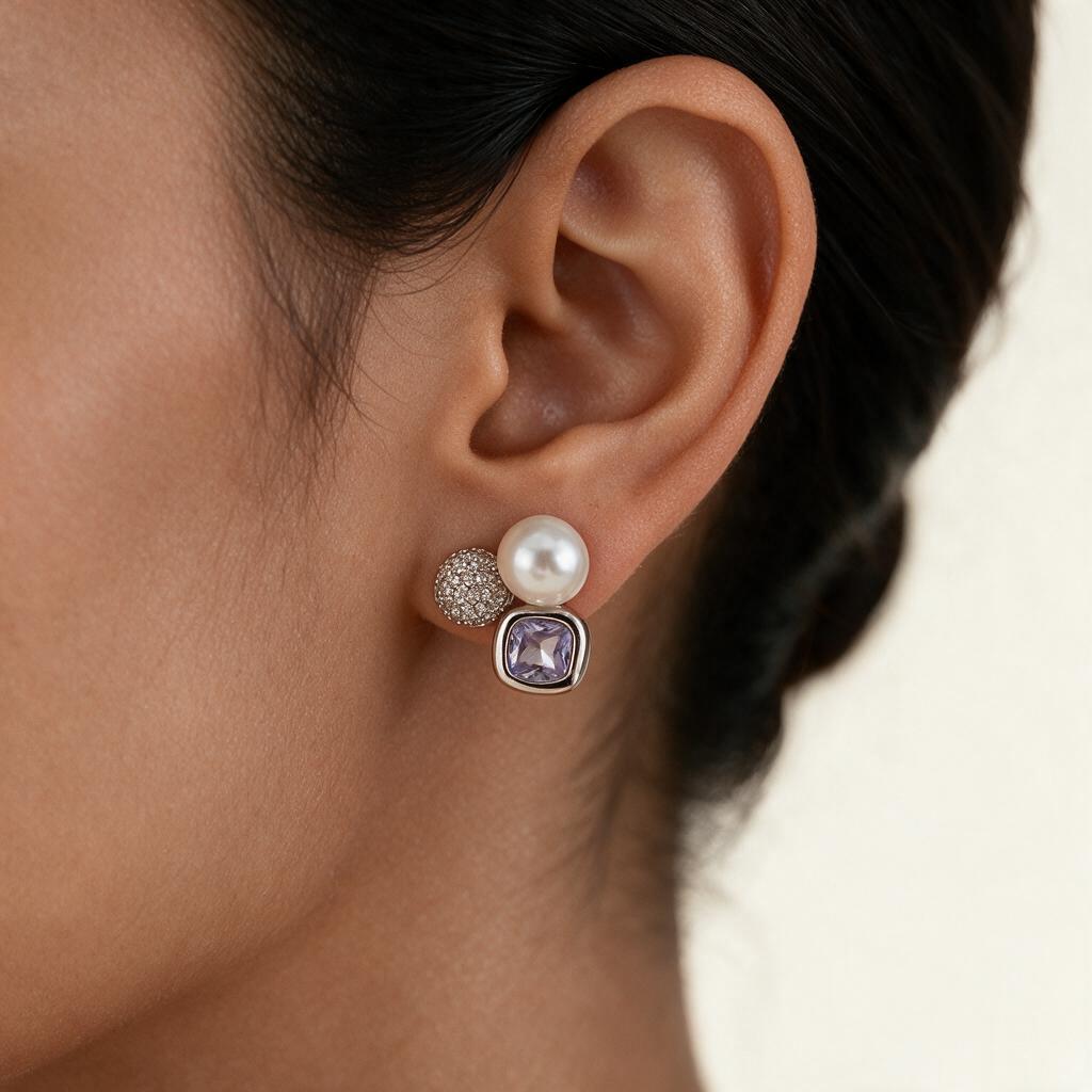 Woman wearing the earring