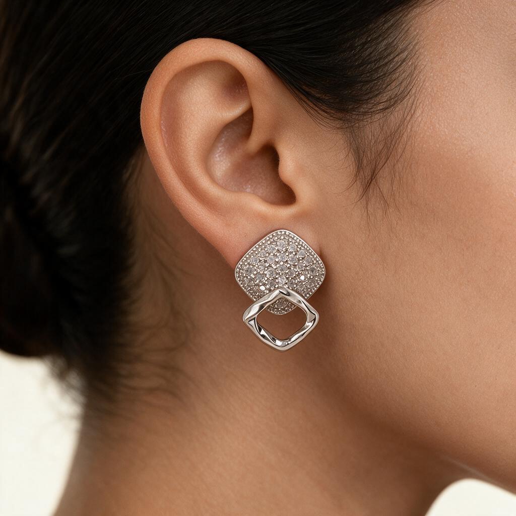 Woman wearing the earring