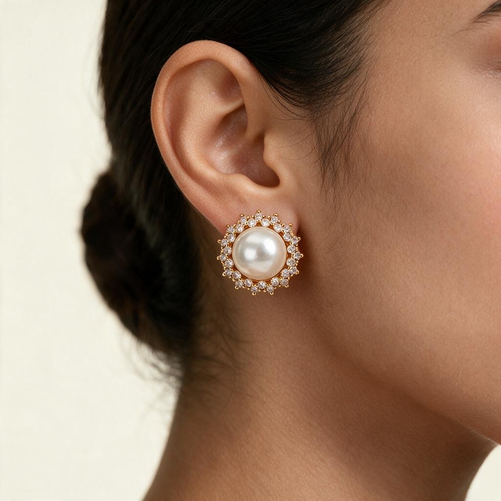 Woman wearing the earring