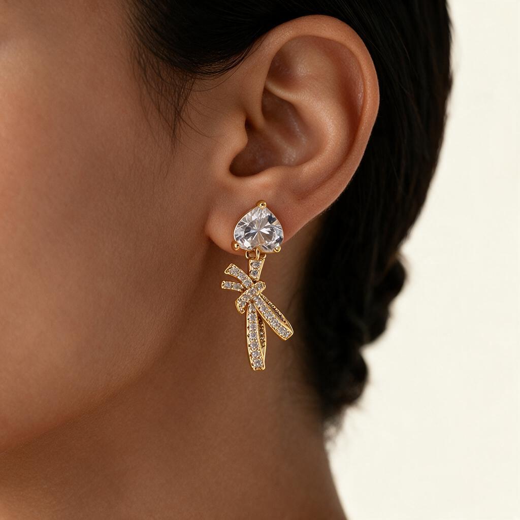 Woman wearing the earring