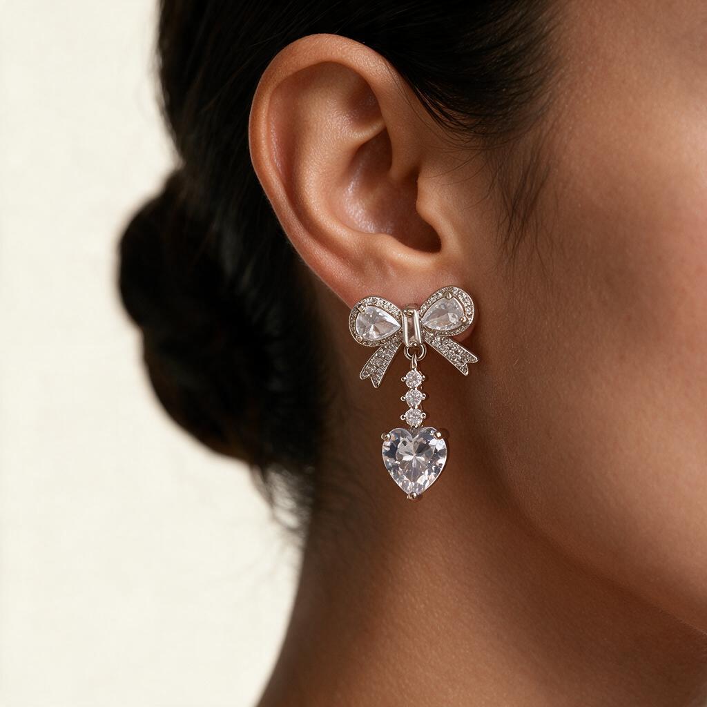 Woman wearing the earring