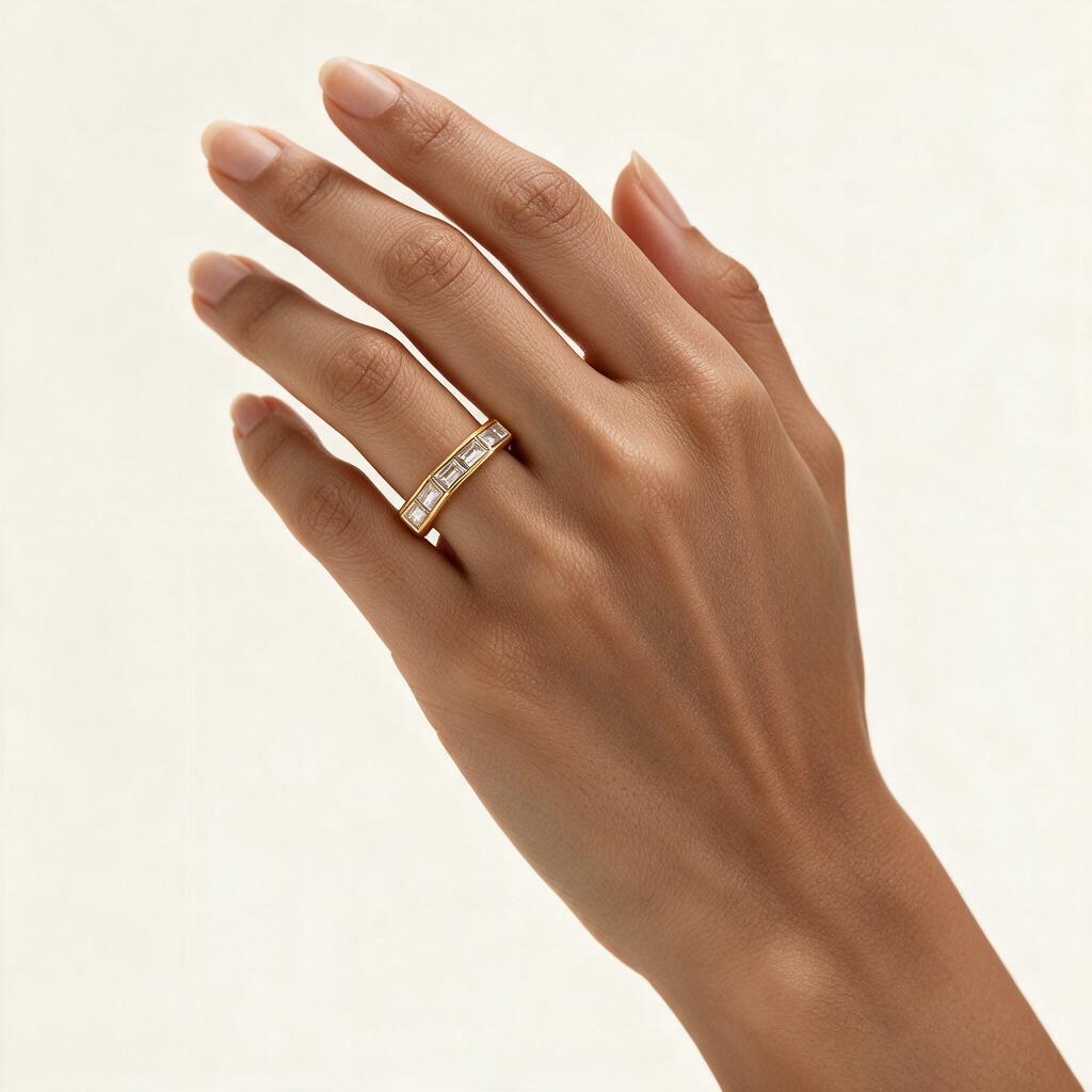 Woman wearing the ring on her finger