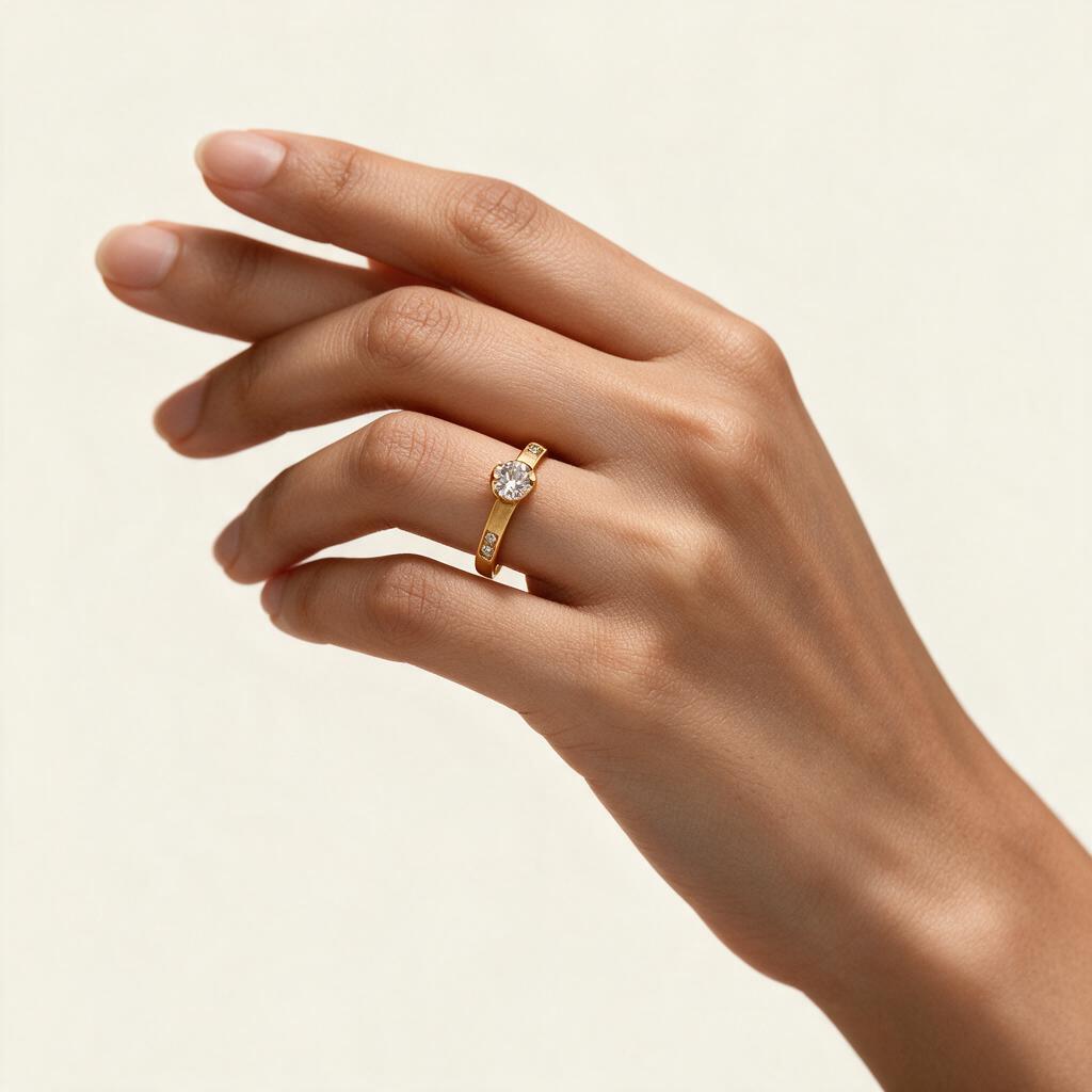 Woman wearing the ring on her finger