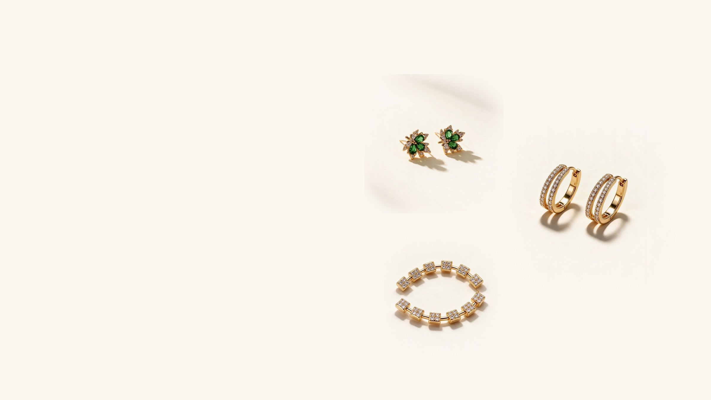 New arrivals jewellery flat lay